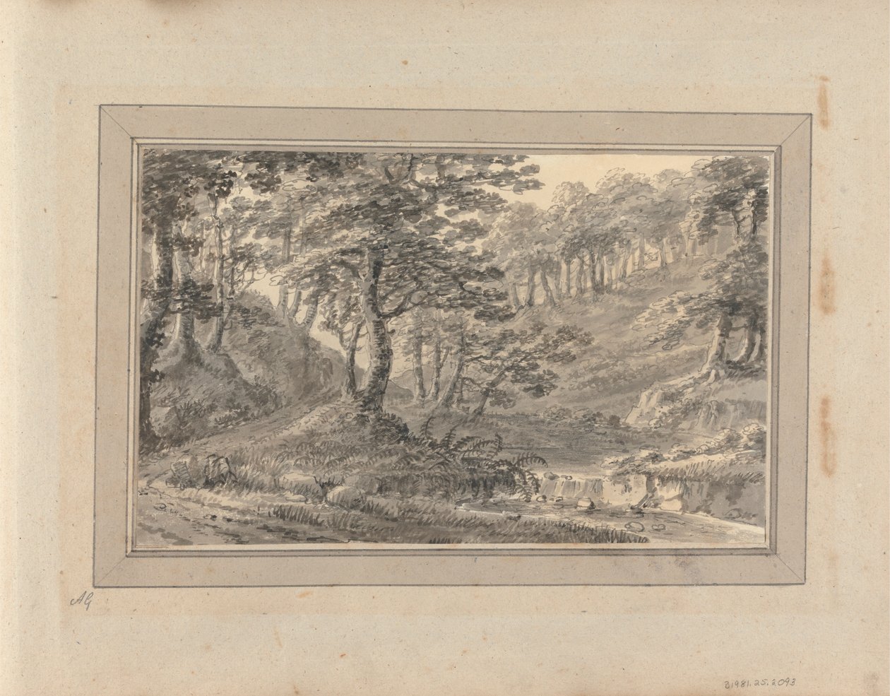 Ansichten in England, Schottland und Wales: Tour in Schottland; Bewaldete Landschaft mit Bach, in der Nähe von Syburn? von Amos Green