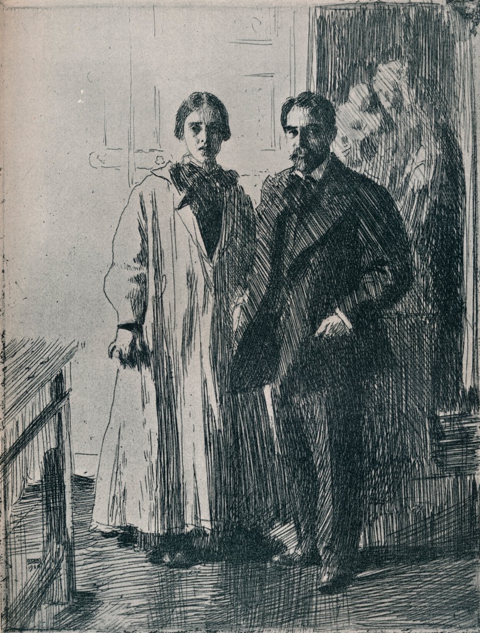 Herr und Frau Atherton Curtis nach dem Stich von Anders Zorn, ca. 1880-1906, 1906 von Anders Leonard Zorn