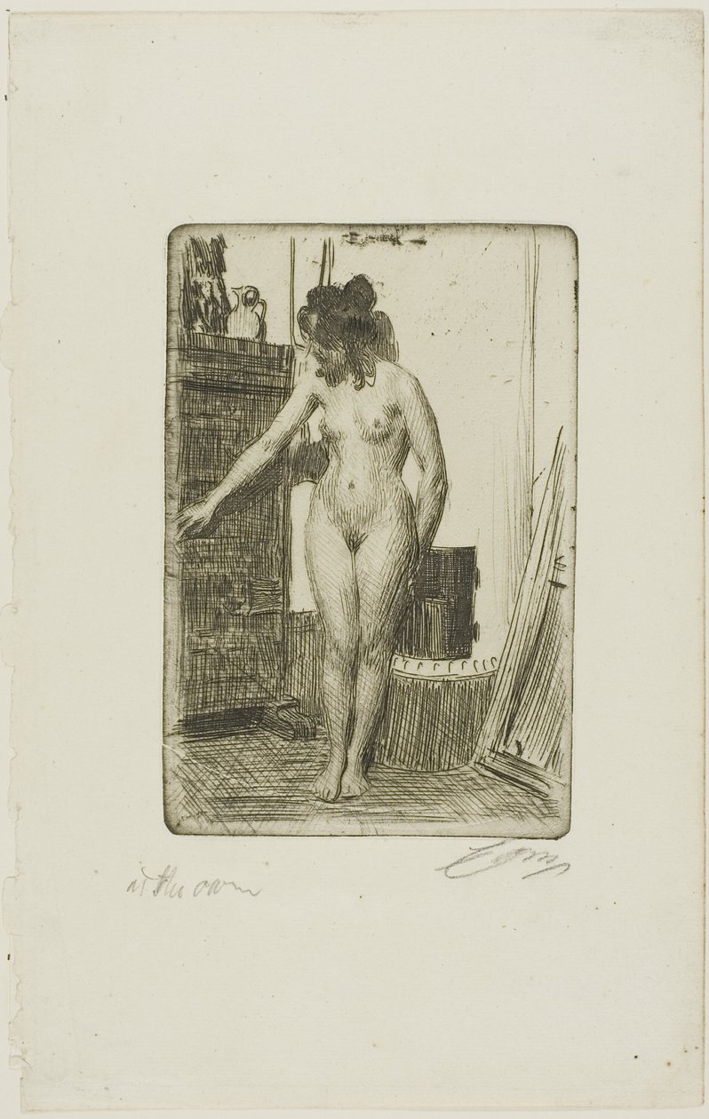 Vor dem Ofen von Anders Leonard Zorn