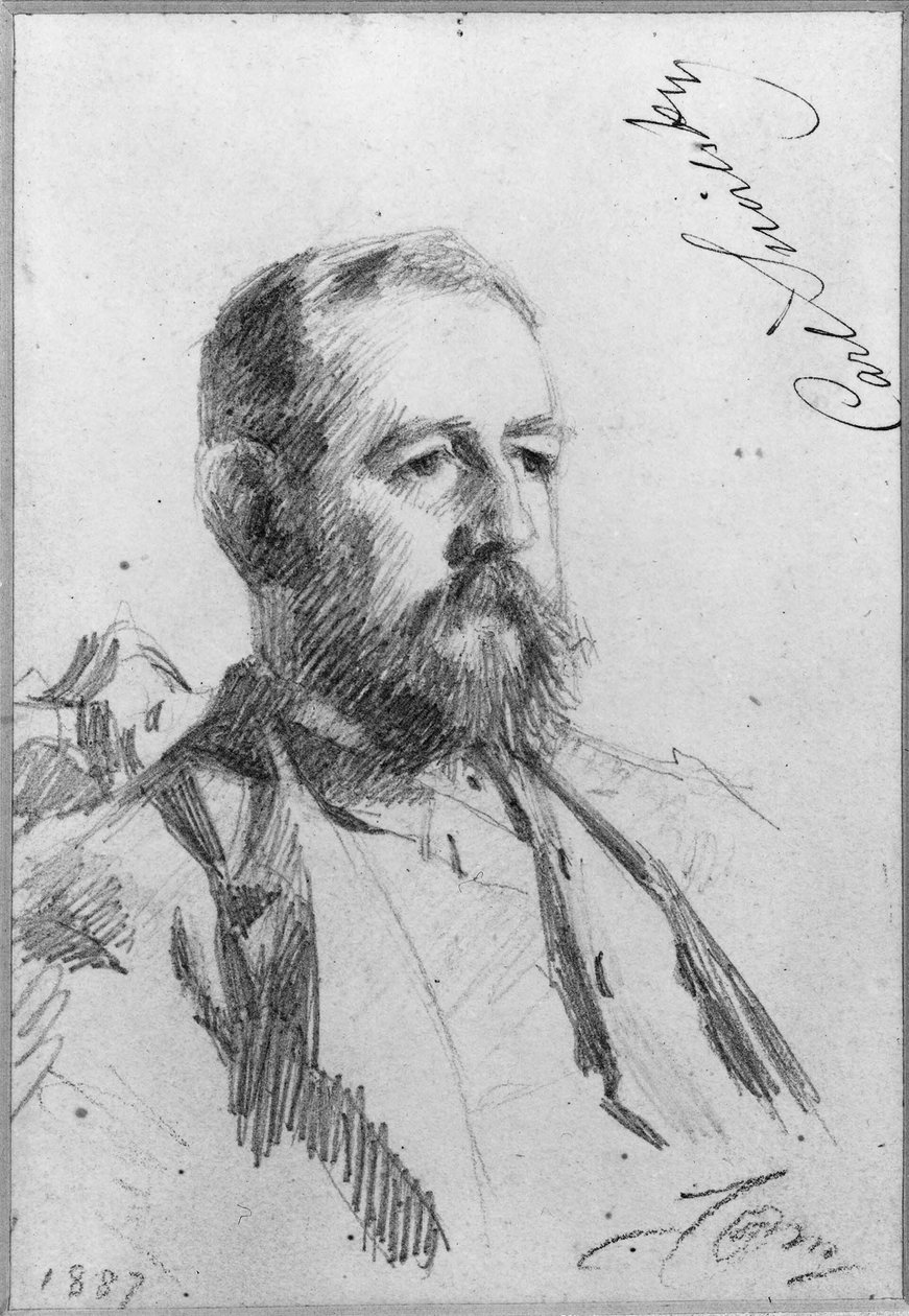 Carl Snoilsky (1841-1903), Graf, Autor, Bibliothekar, Mitglied der Schwedischen Akademie, verheiratet mit 1. Gräfin Hedvig Charlotta Amalia Piper, 2. Baronin, Autorin Ebba Fredrika Eleonora Ruuth von Anders Zorn
