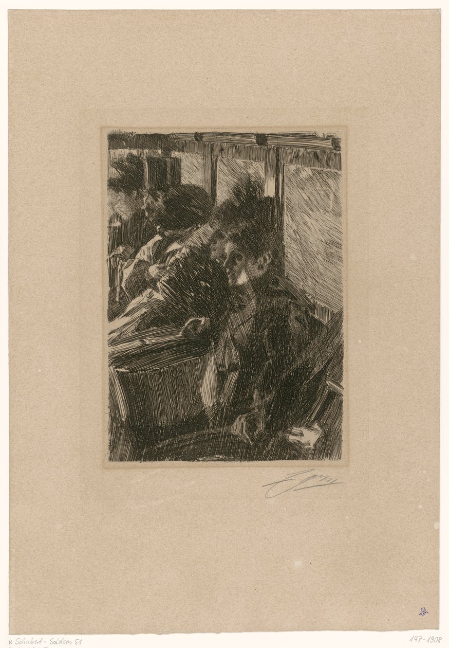 Im Omnibus von Anders Zorn