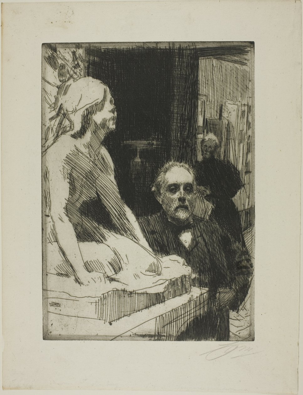 Pontus Fürstenberg und seine Frau (stehend neben Hasselbergs "Frosch") von Anders Zorn
