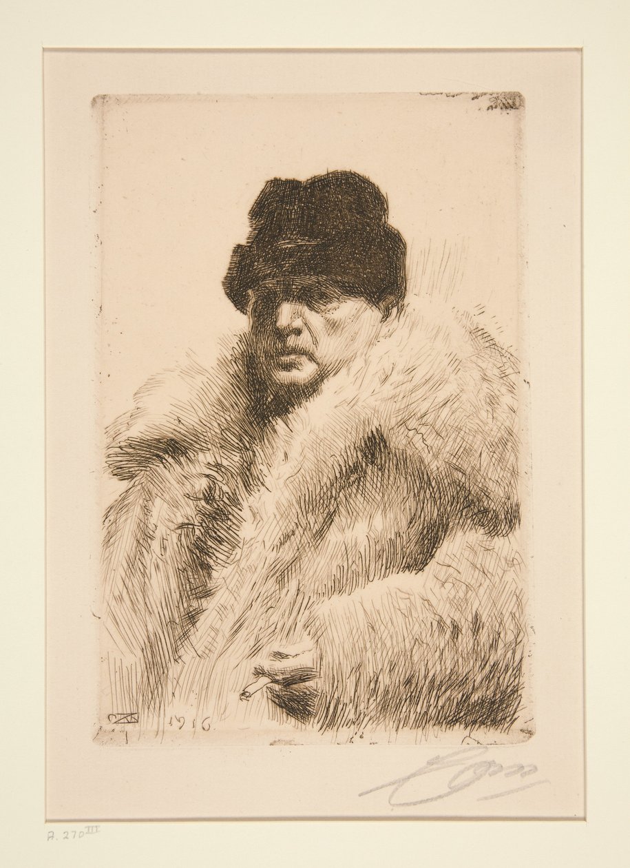 Selbstporträt 1916 von Anders Zorn