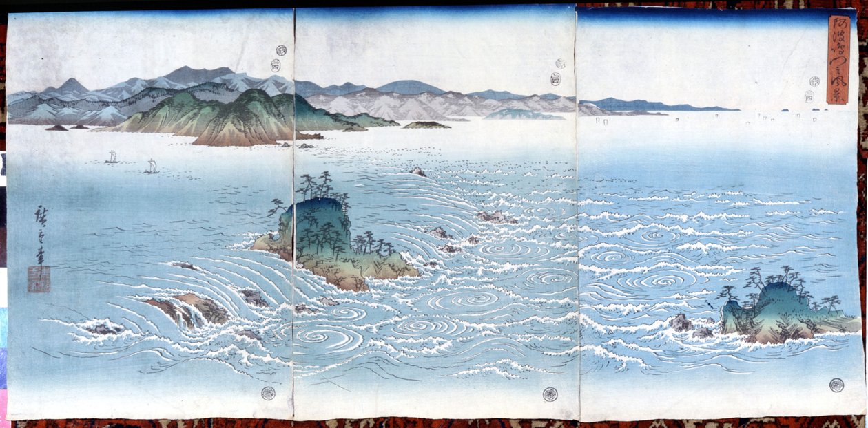 Naruto-Schluchten in Awa. Drucke von Katsushika (Utagawa) Hiroshige (1797-1858) von Ando or Utagawa Hiroshige