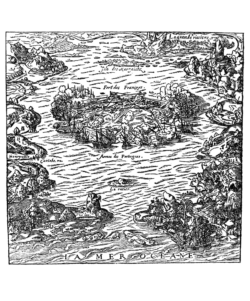 Die Eroberung des Forts von Villegagnon aus 