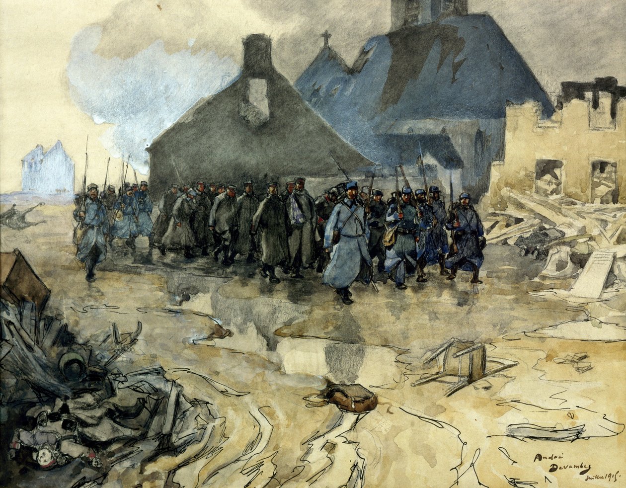 Erster Weltkrieg: Rückkehr der Patrouille, Juli 1915 von Andre Devambez