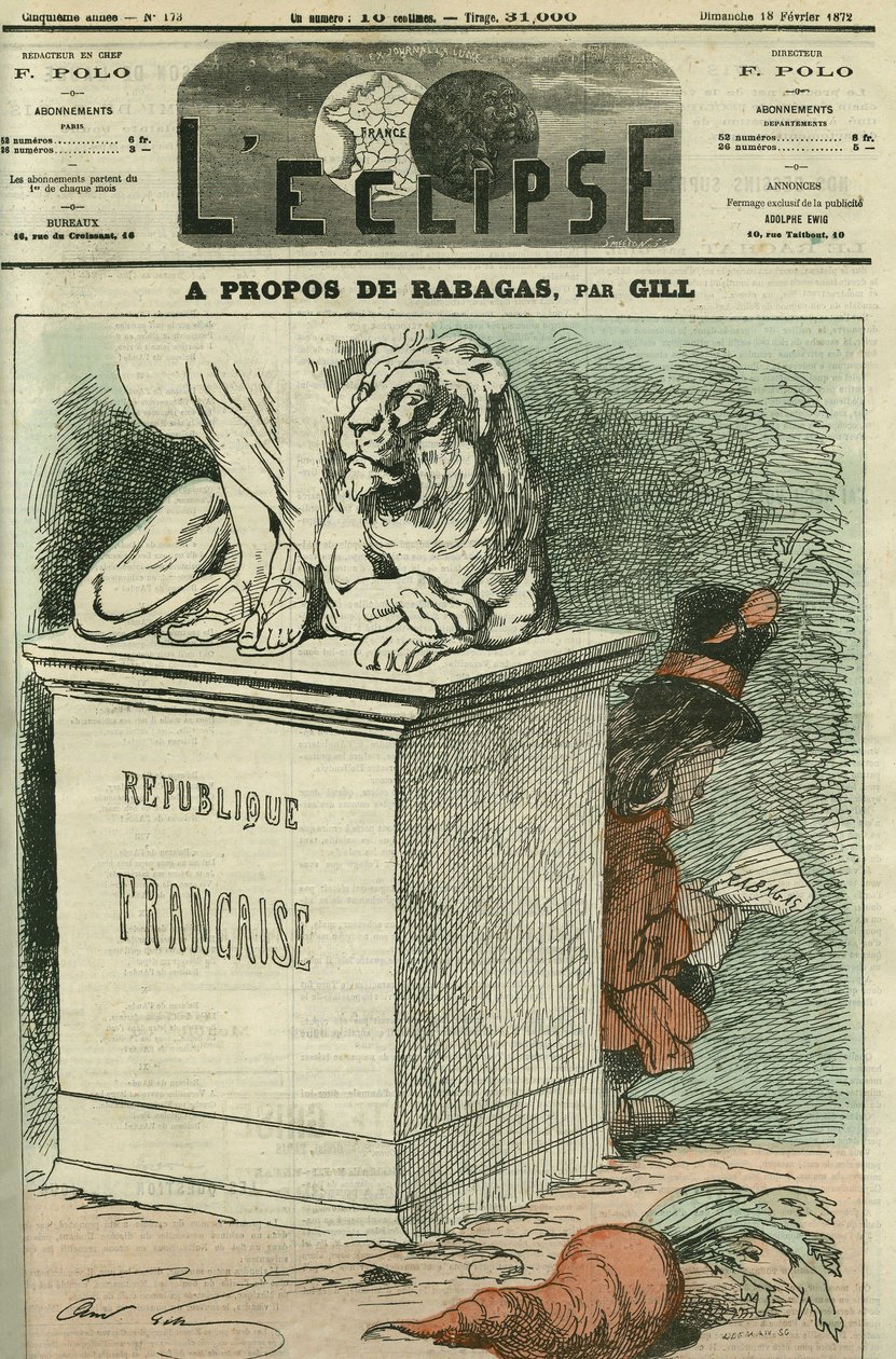 Über Rabagas, Evokation von zwei Stücken von Victorian Sardou (1831-1908) über den revolutionären Geist und diejenigen, die ihn mit „Rabagas“ und „Der Karottenkönig“ leben. Titelblatt in „L