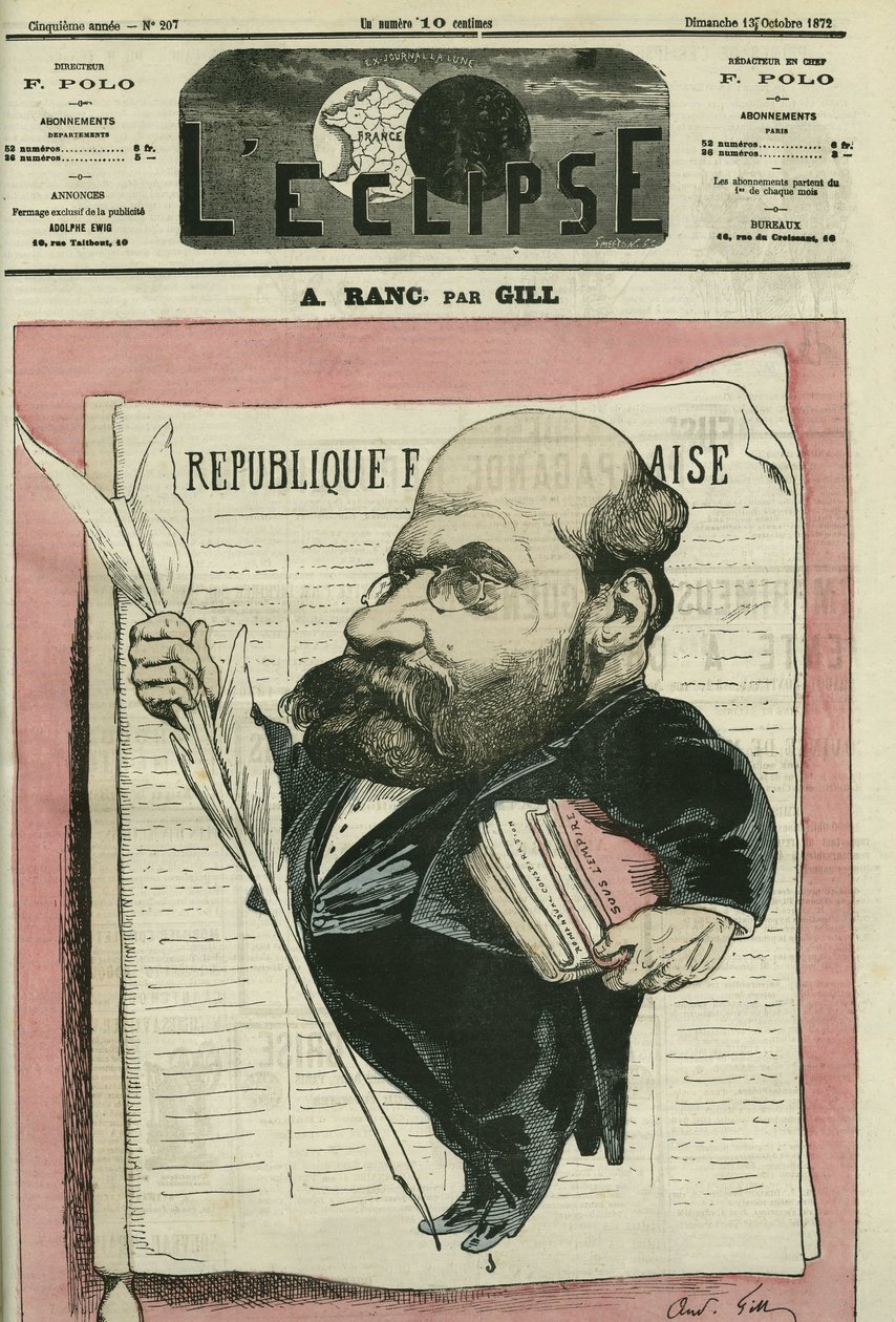 Arthur Ranc (1831-1908), französischer Journalist und Politiker. Titelblatt in „L