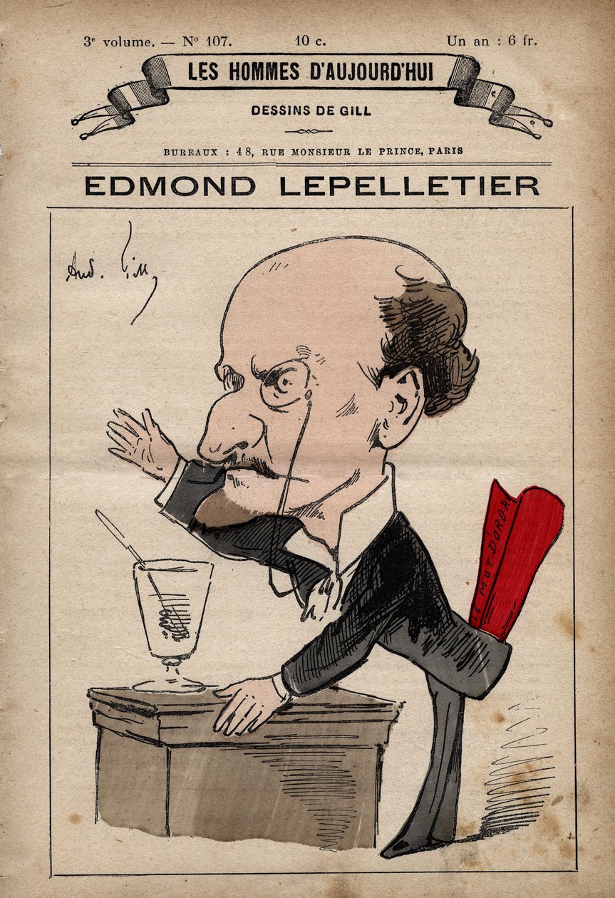 Karikatur von Edmond Lepelletier (1846-1913) radikaler französischer Journalist und Schriftsteller aus 