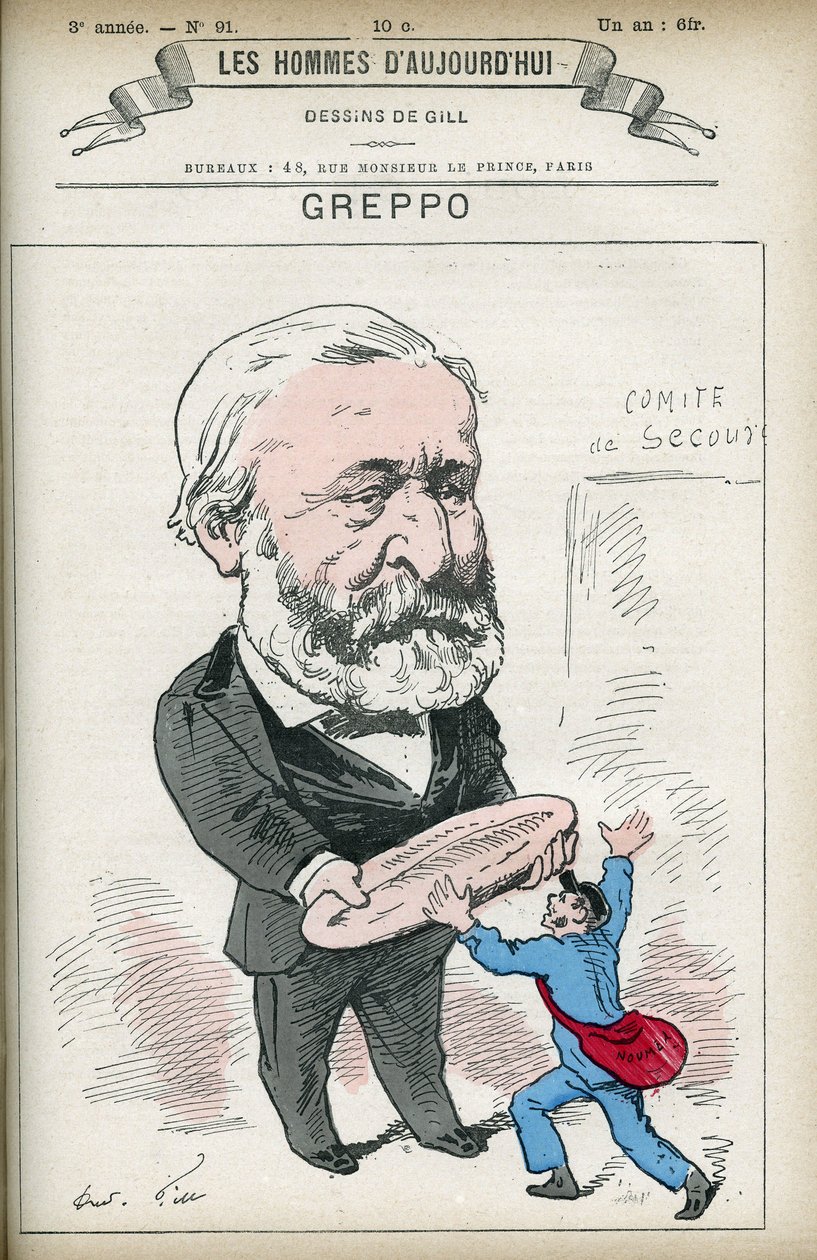 Porträt von Louis Greppo (1810-1888), ein französischer Politiker, er war Abgeordneter des Rhone und der Seine. Karikatur von Gill, Paris von Andre Gill