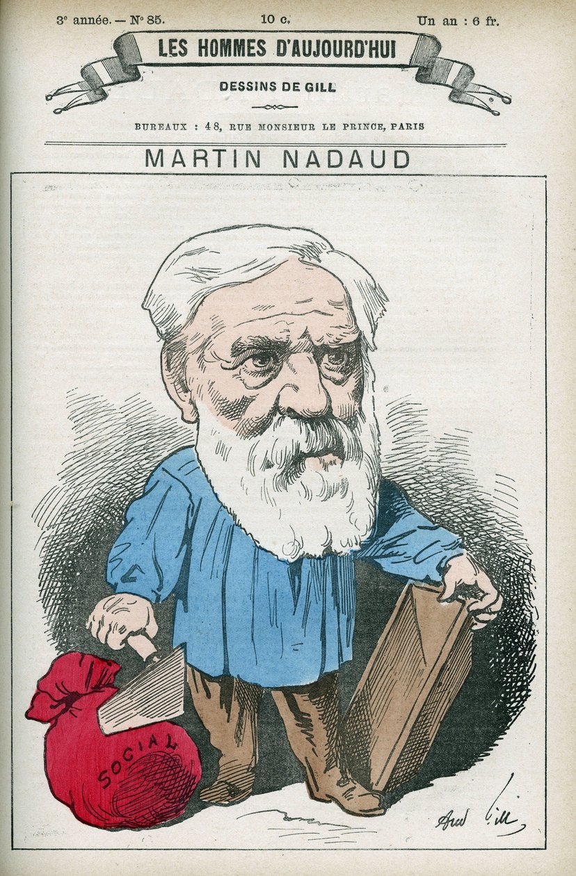 Porträt von Martin Nadaud (1815-1898), französischer Meister und Politiker, er war Abgeordneter der Creuse von 1876 bis 1889. Karikatur von Gill, Paris von Andre Gill