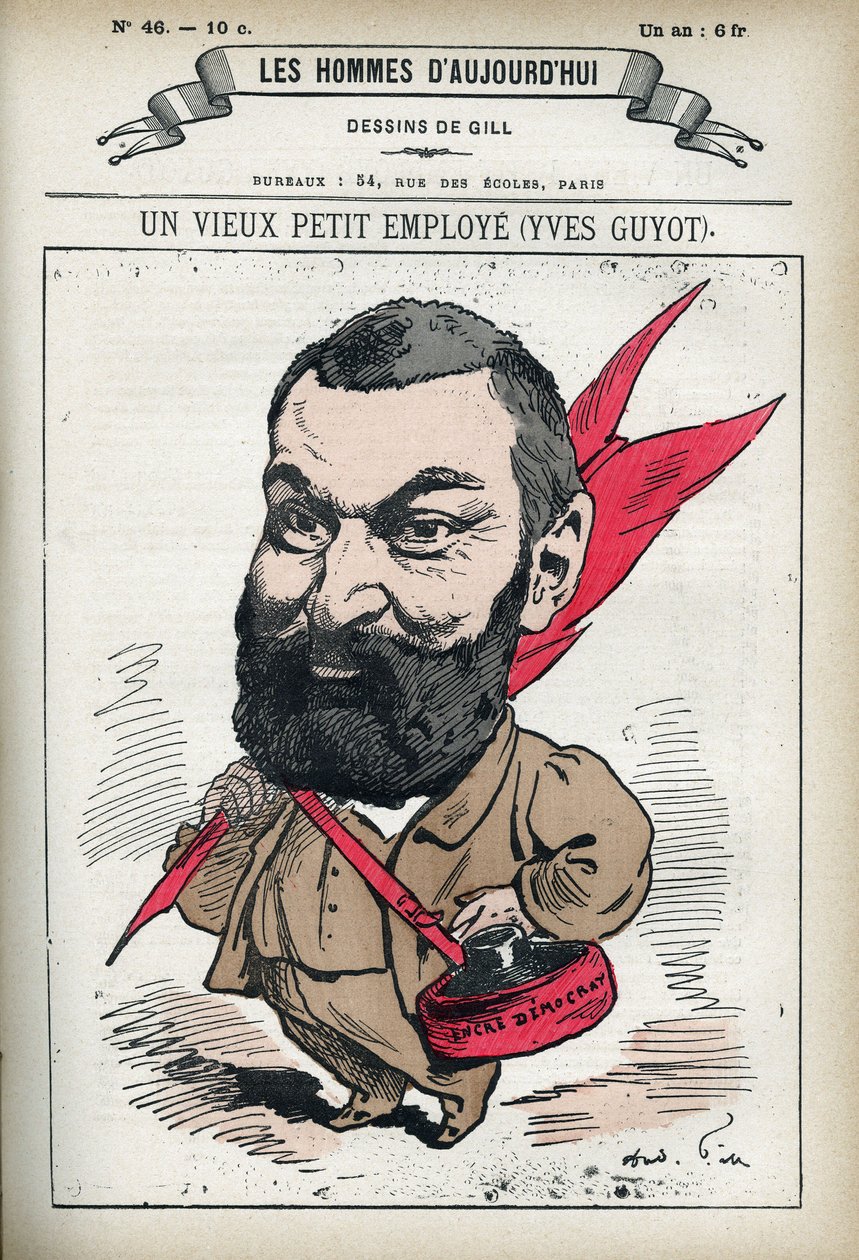 Porträt von Yves Guyot (1843-1928), französischer Politiker, Publizist und Ökonom. Karikatur von Gill, Paris von Andre Gill