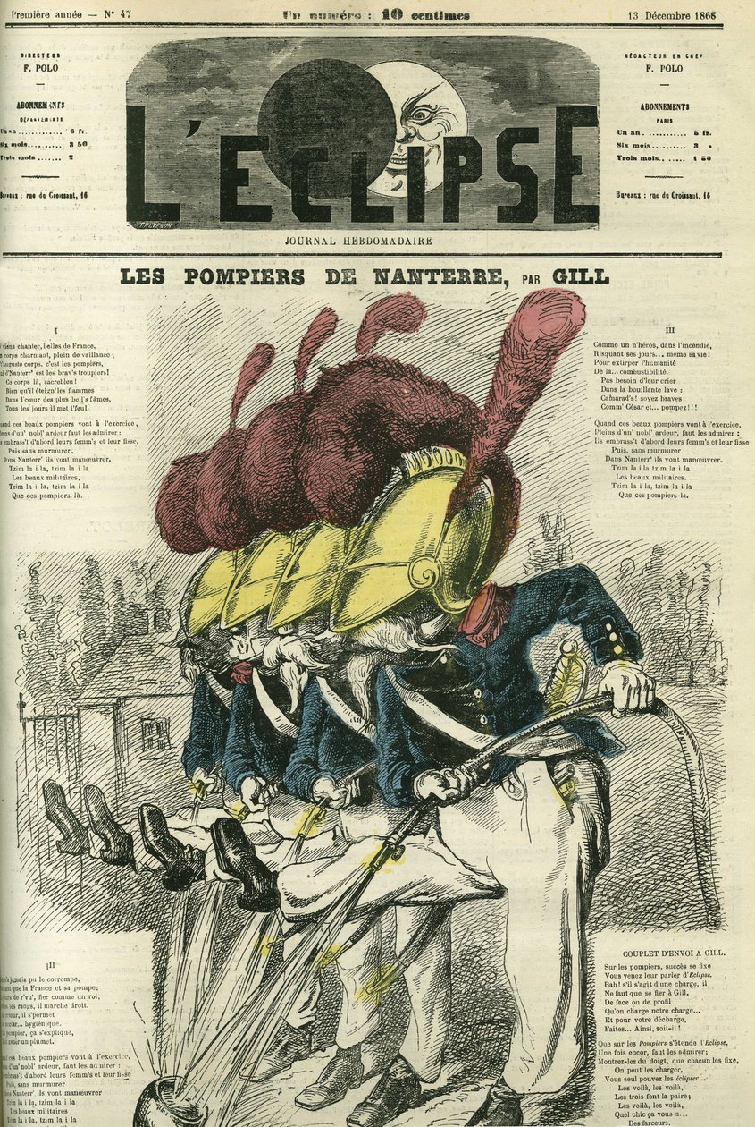 Lied über „Die Feuerwehr von Nanterre“. Titelblatt in „L