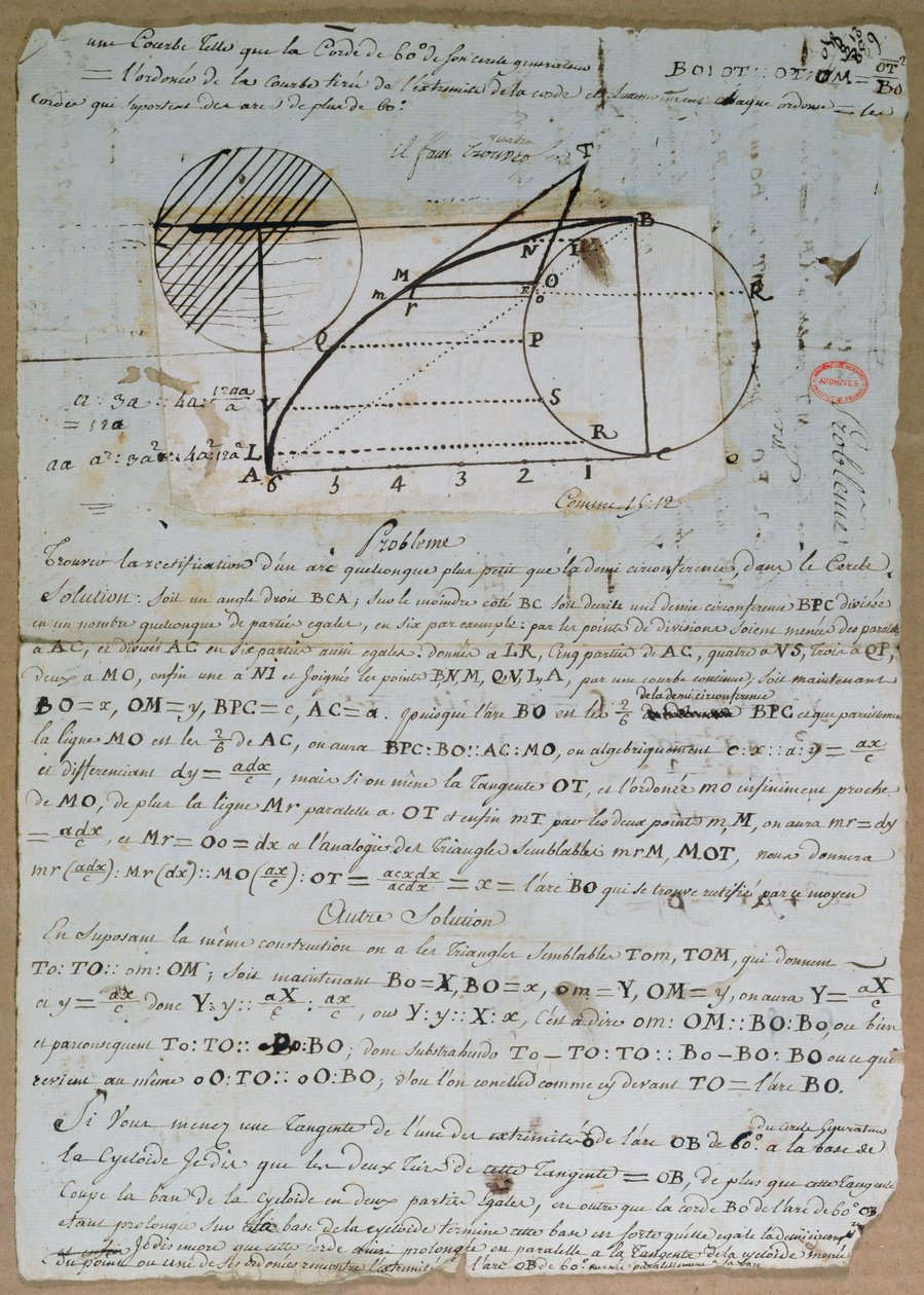 Rektifikation des Kreisbogens, 8. Juli 1788 von Andre Marie Ampere