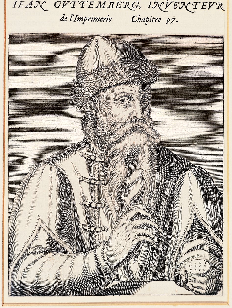Porträt von Johann Gutenberg (Mainz, ca. 1394-1399-Mainz) von Andre Thevet