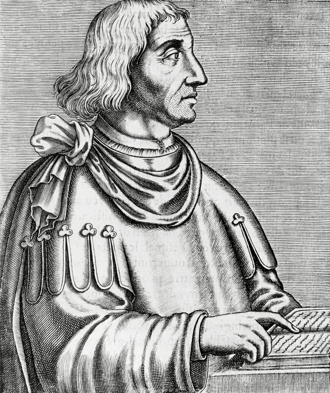 Porträt von Philippes de Commines (ca. 1445-ca. 1512), Historiker und Diplomat, Gravur aus Les Vrais pourtraits et Vies des Hommes illustres von Andre Thevet