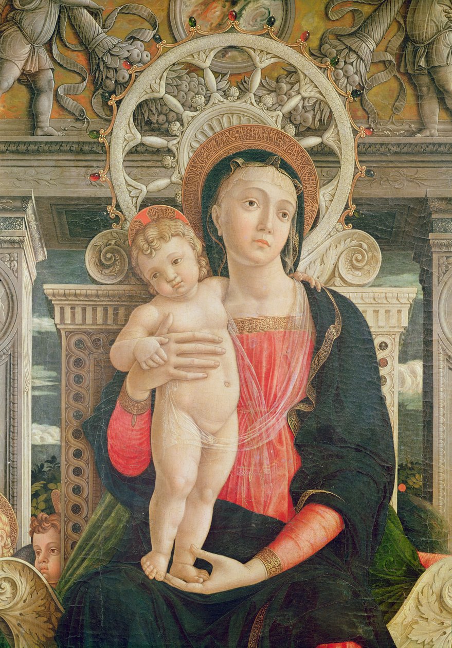 Altarbild von St. Zeno von Verona, Detail des zentralen Panels, das die ...