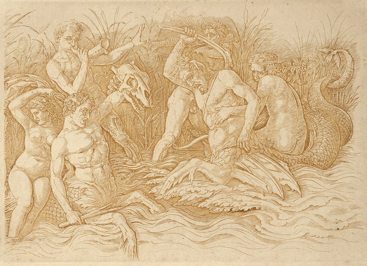 Schlacht der Meeresgötter von Andrea Mantegna