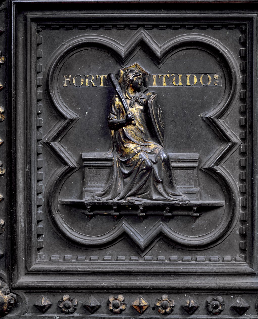 Tapferkeit, Panel E der Südlichen Türen des Baptisteriums von San Giovanni von Andrea Pisano