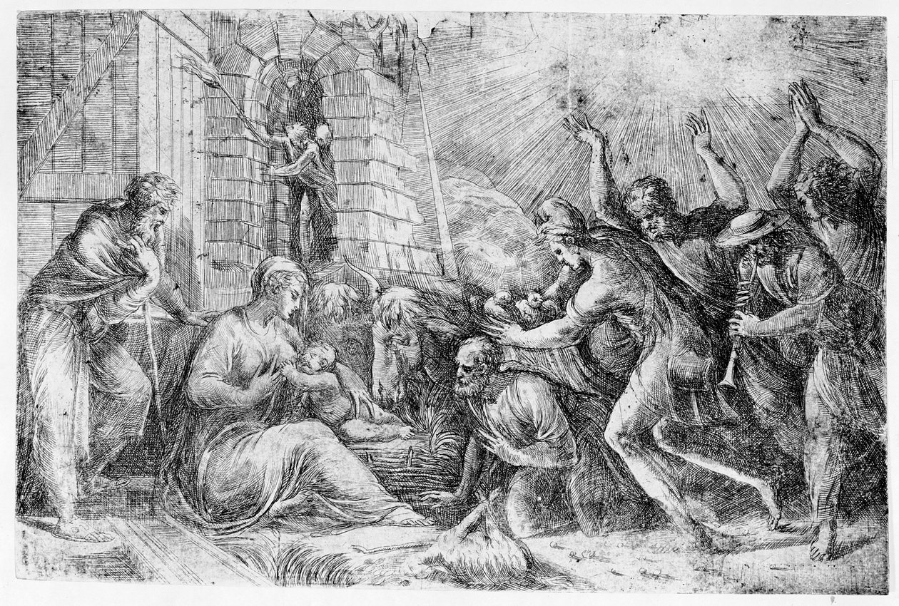 Die Geburt Christi von Andrea Schiavone