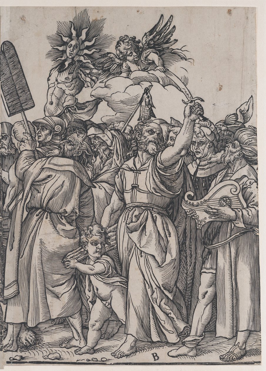 Abschnitt B: Isaak, Noah und andere Figuren, aus Der Triumph Christi, 1836 von Andrea Andreani