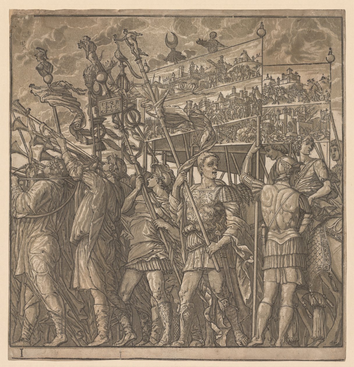 Der Triumph von Julius Caesar: Soldaten tragen die Bilder des Krieges, 1593-99 von Andrea Andreani