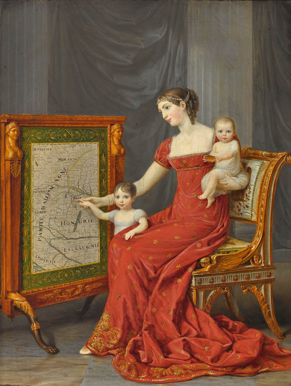 Prinzessin Augusta von Bayern mit ihren Kindern Josephine und Eugenie von Andrea Appiani