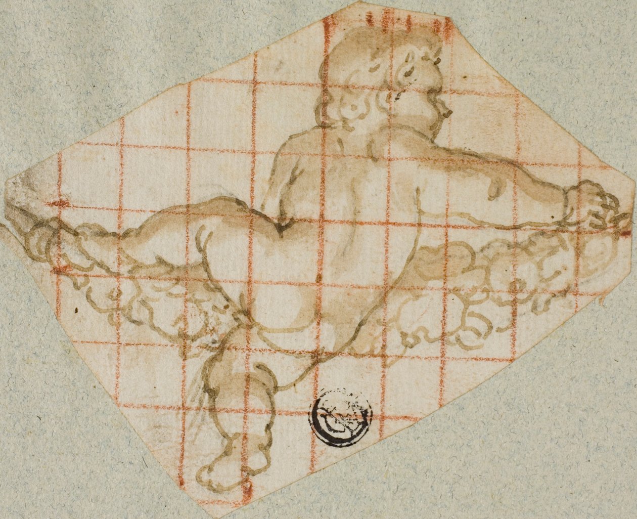 Putto mit Girlande von Andrea Lilio