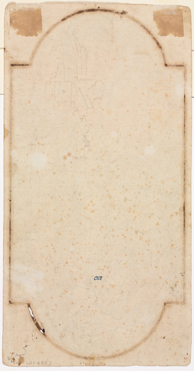 Fragment eines Bogens, Nachzeichnung von recto verso, erste Hälfte 1700er von Andrea Locatelli