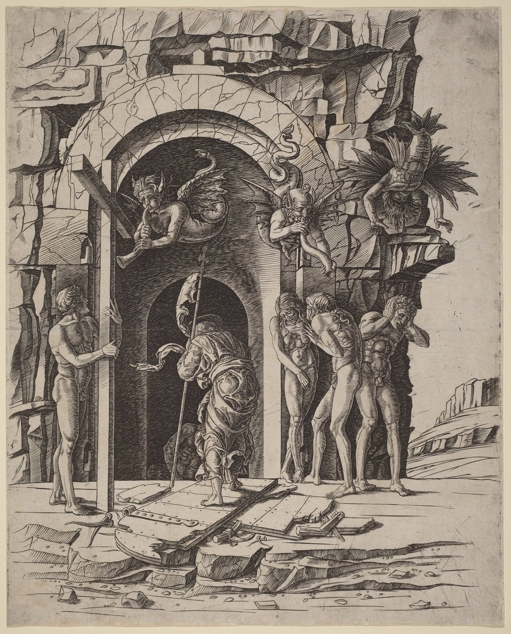 Abstieg in die Vorhölle von Andrea Mantegna
