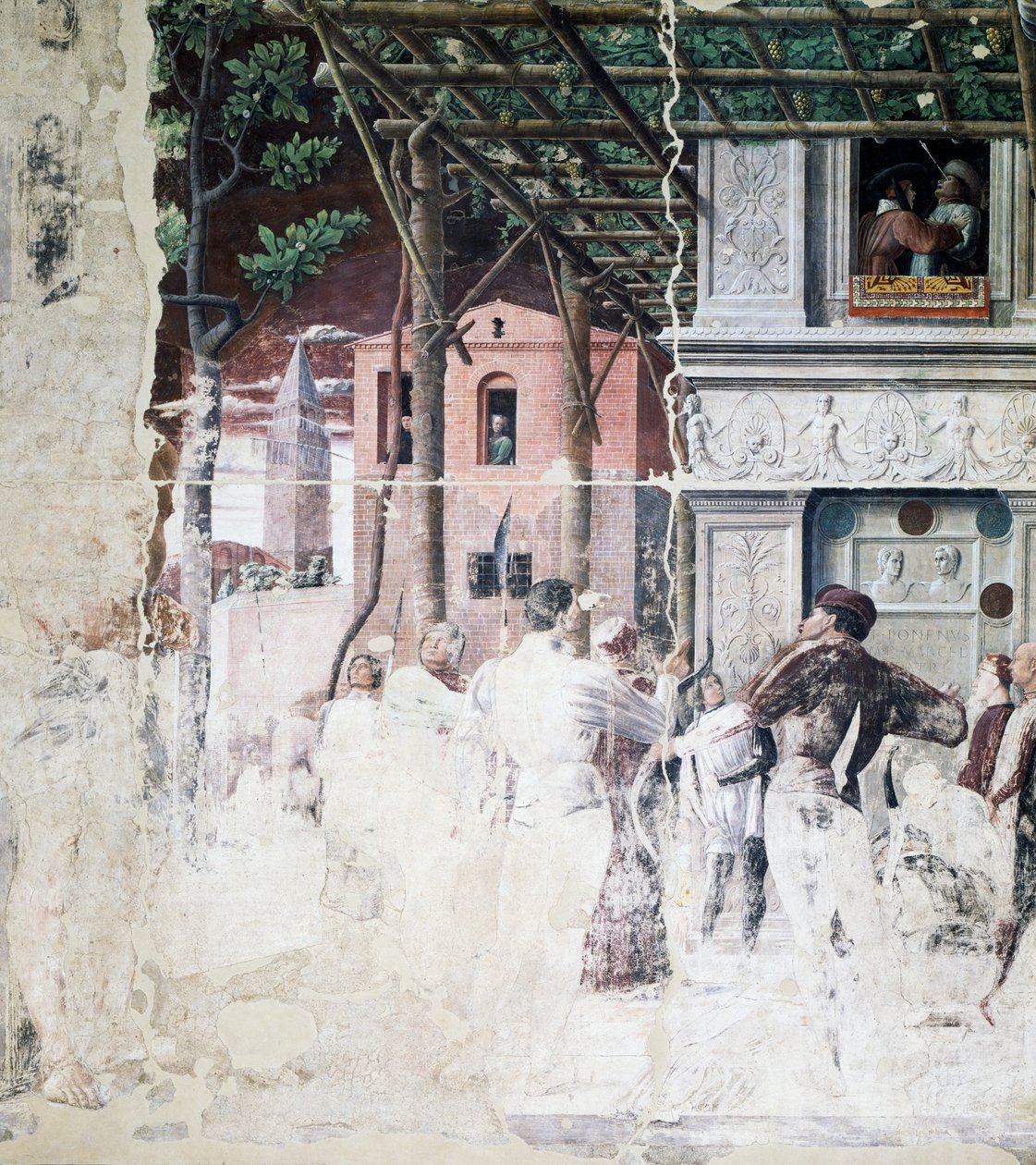 Die Verurteilung des Heiligen Christophorus (Detail) von Andrea Mantegna