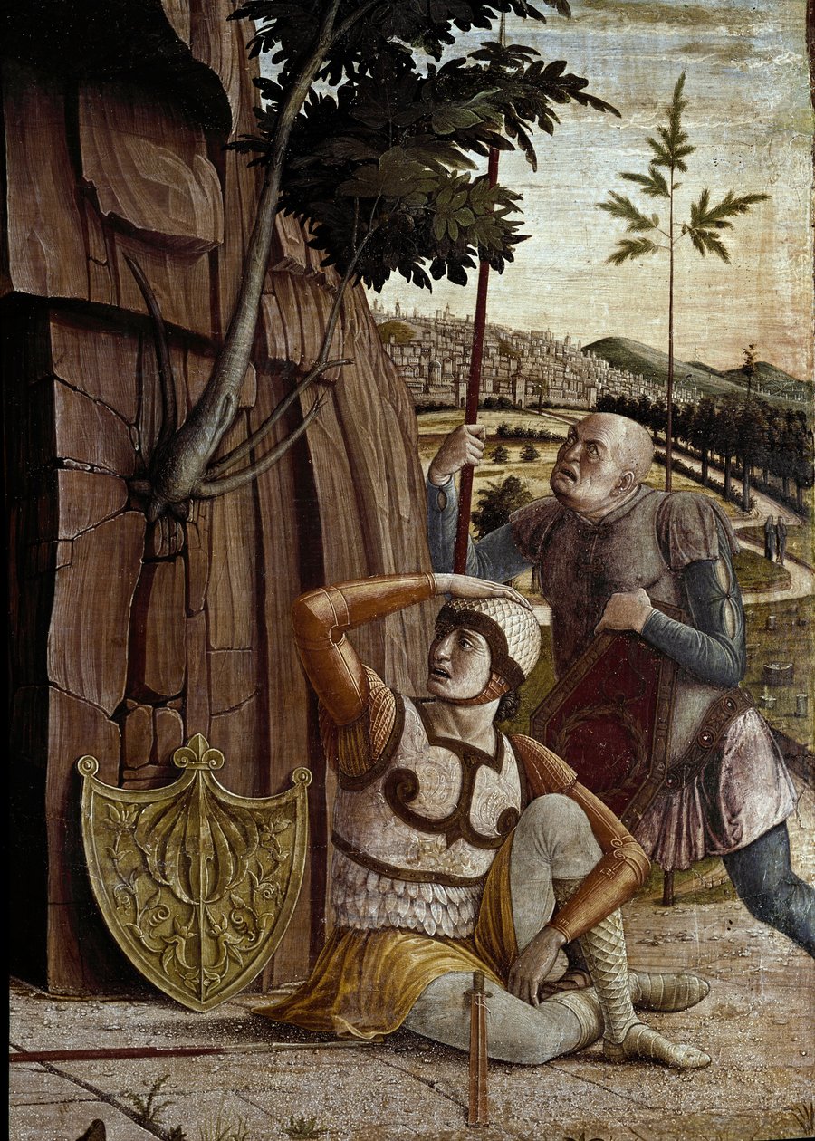 Die Auferstehung, Detail der Predella des Altarbildes von San Zeno von Andrea Mantegna