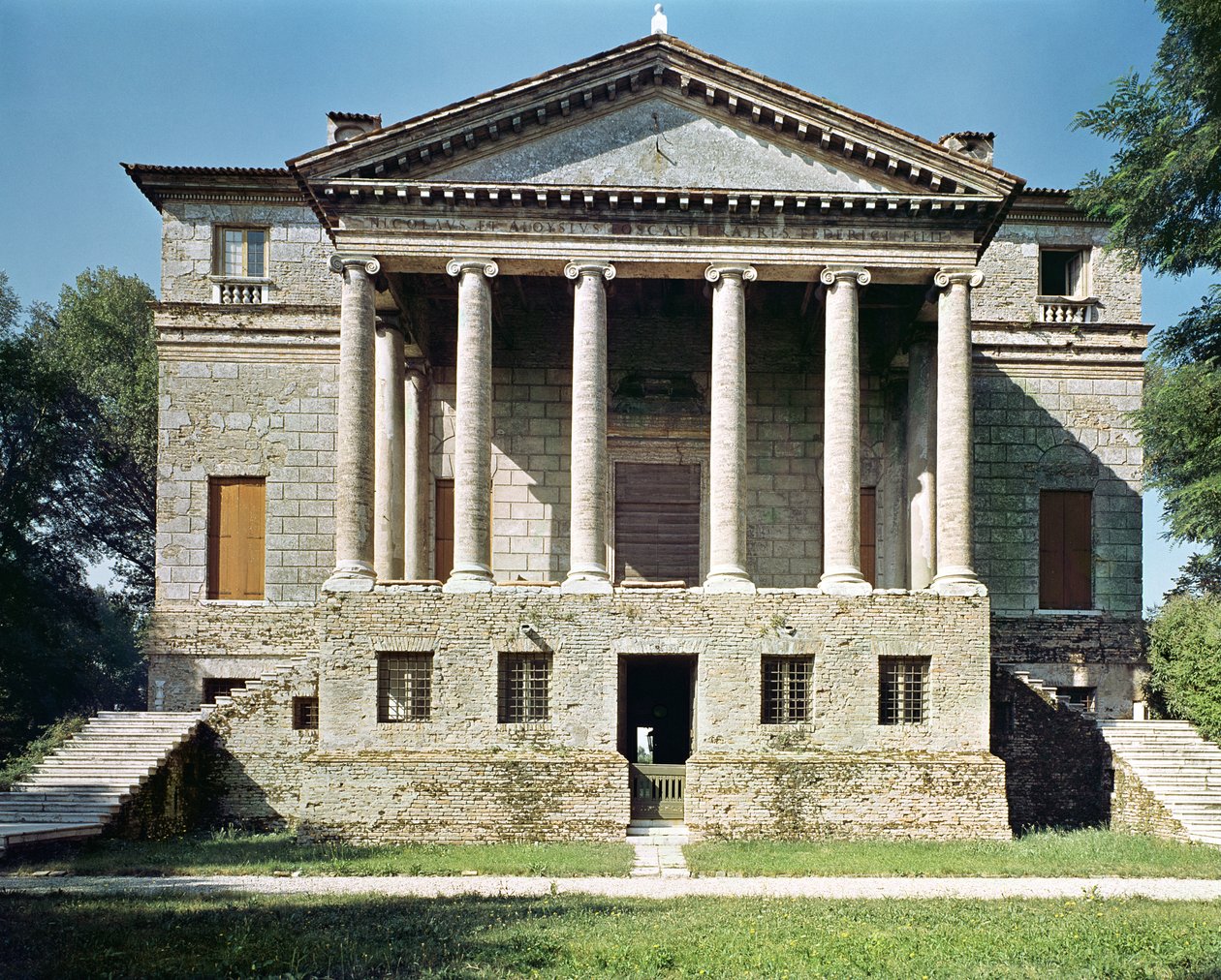 Ansicht der Hauptfassade, erbaut 1559-60 von Andrea Palladio