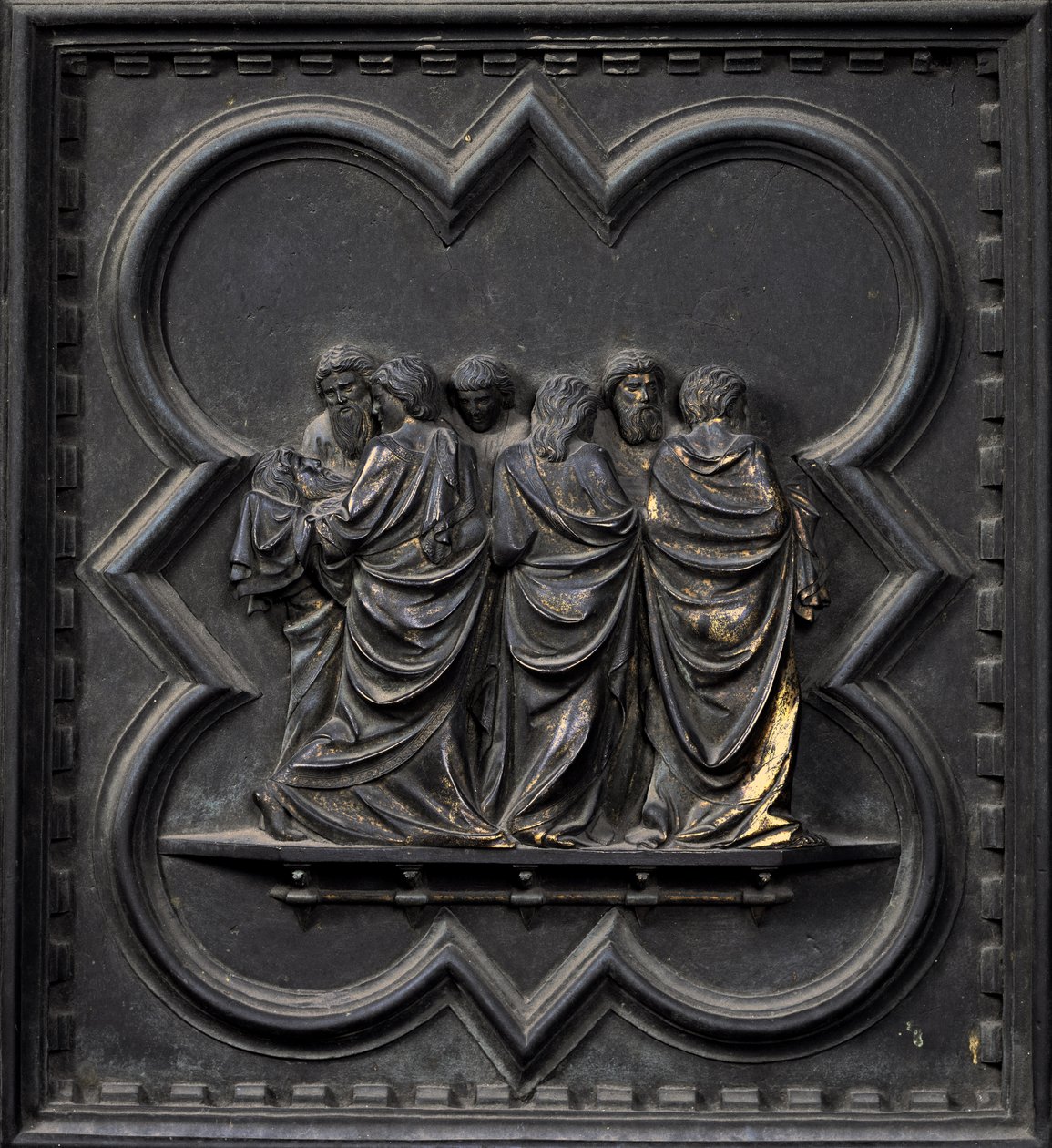 Die Überführung des Leichnams von Johannes dem Täufer, neunzehntes Panel der Südtüren des Baptisteriums von San Giovanni, 1336 von Andrea Pisano