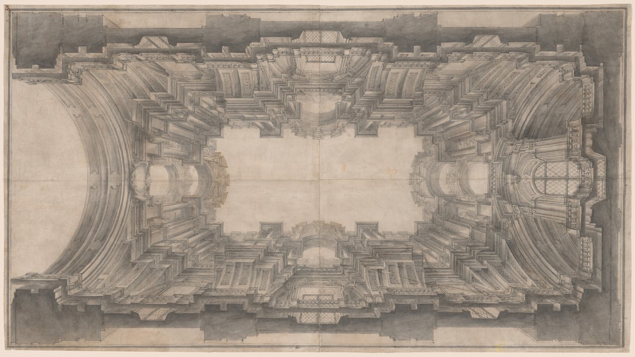 Illusionistische Architektur für das Gewölbe von San Ignazio von Andrea Pozzo