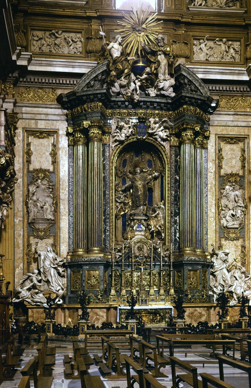 Statue des hl. Ignatius von Loyola (der Altar) in der Kirche Jesu in Rom. von Andrea Pozzo