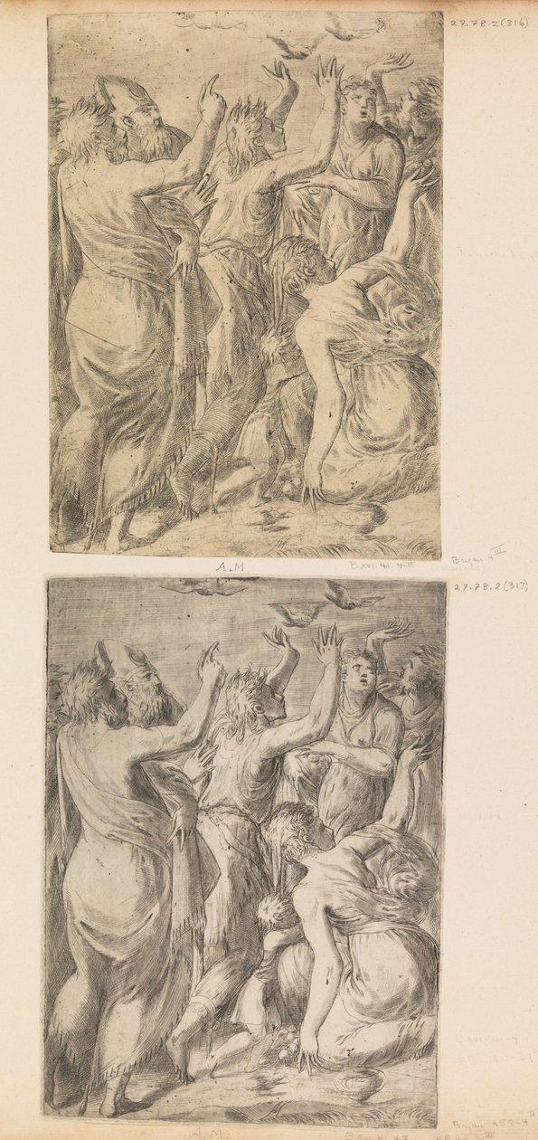 Moses zeigt den Israeliten die Wachteln, ca. 1545 von Andrea Schiavone