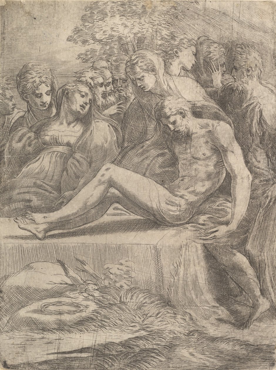 Die Beweinung Christi, ca. 1545-50 von Andrea Schiavone