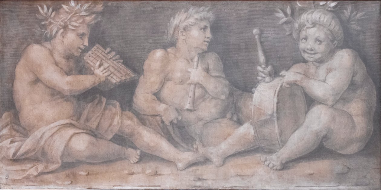Szene mit Figuren im klassischen Stil von Andrea del Sarto