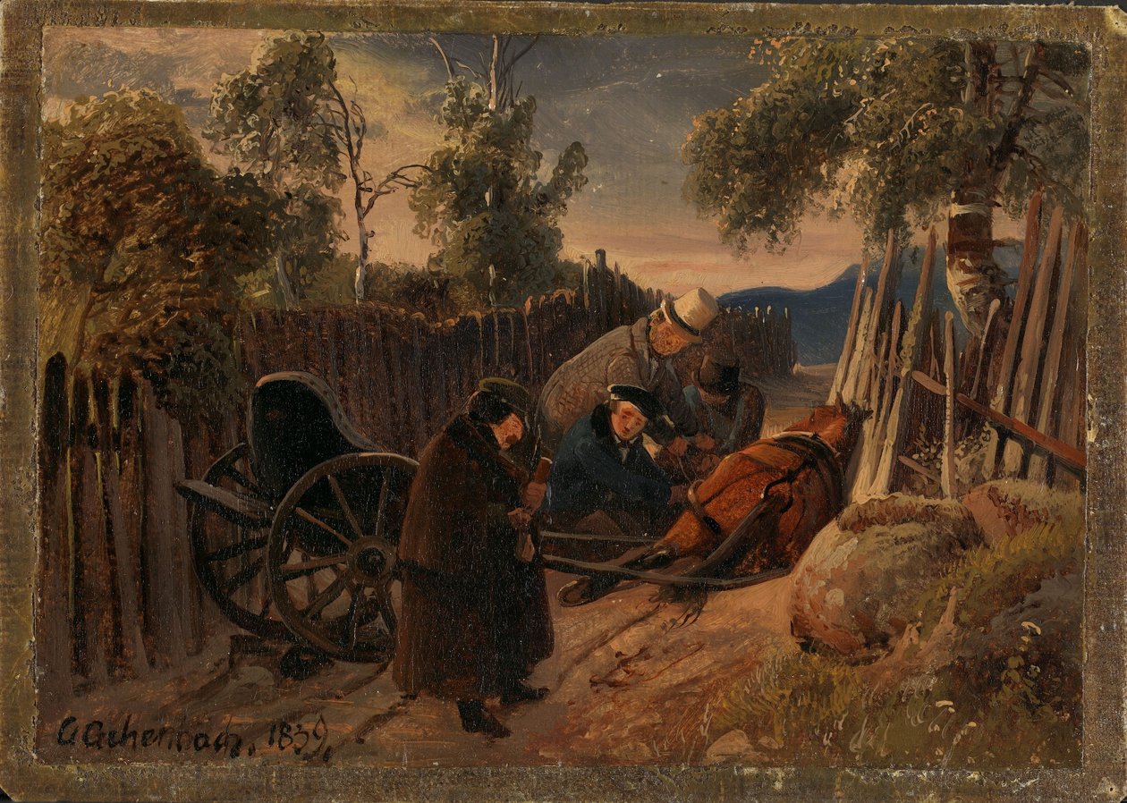 Ein Kutschenunfall von Andreas Achenbach