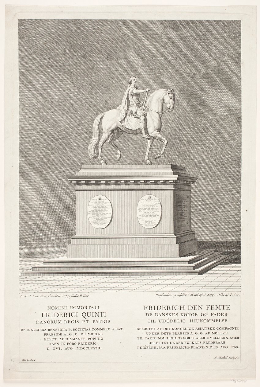Reiterstatue von Frederik V auf dem Amalienborg Slotsplads von Andreas Heckel