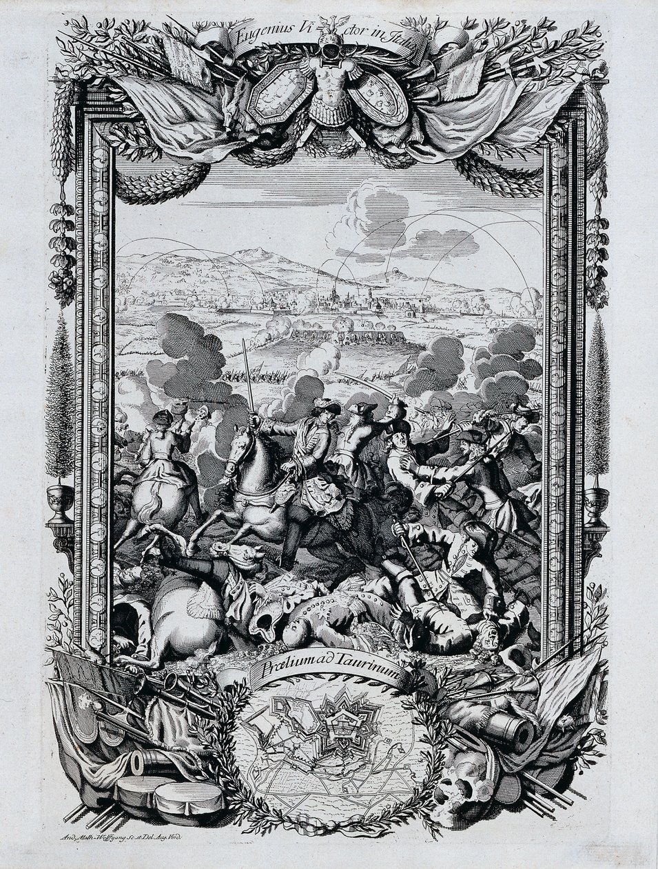 Der Sieg des Prinzen Eugen von Savoyen in Italien von Andreas Matthias Wolffgang