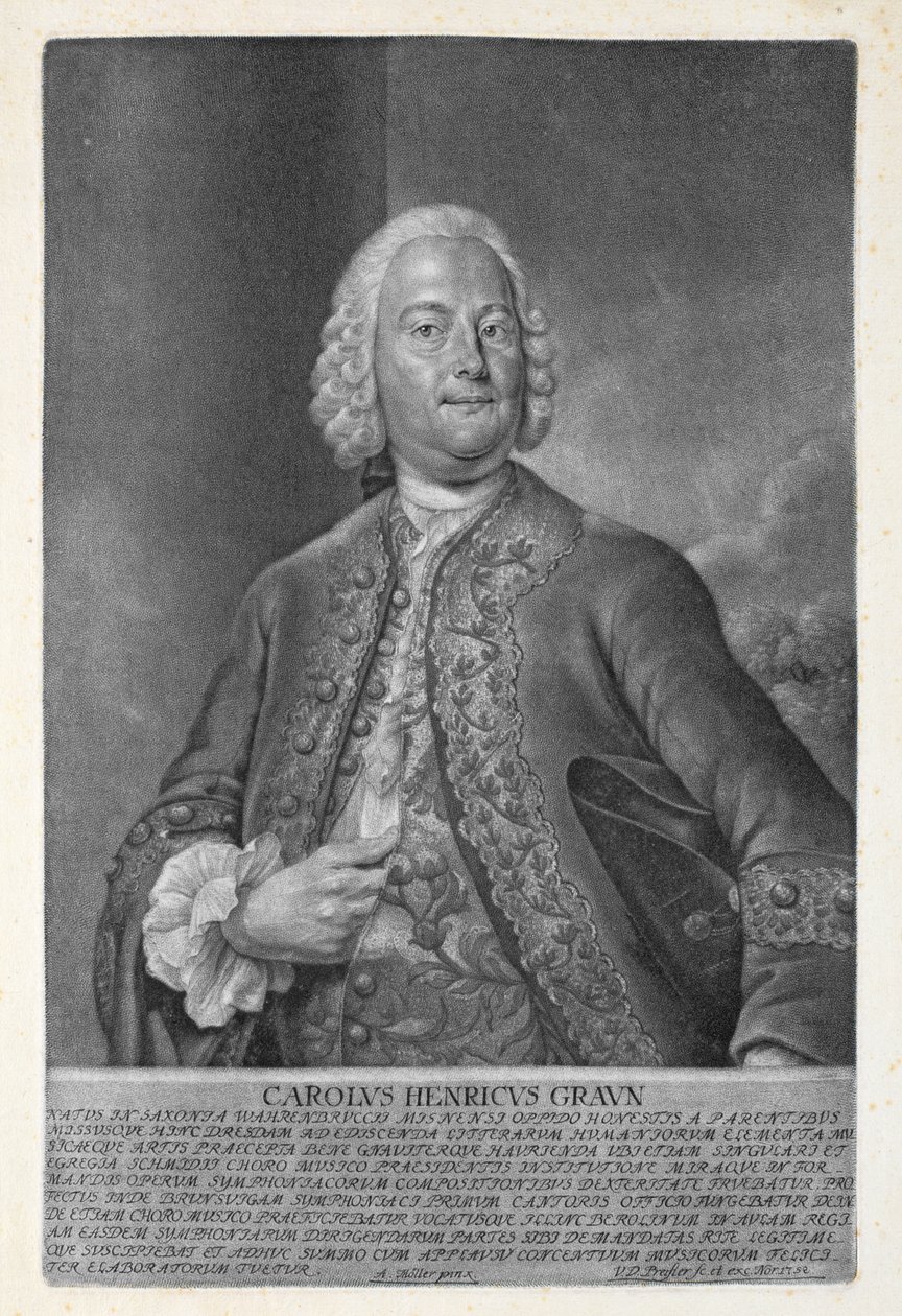 Carl Heinrich Graun (1703-59) gestochen von Valentin Daniel Preissler (1717-65) 1752 (Mezzotinto) von Andreas Moller