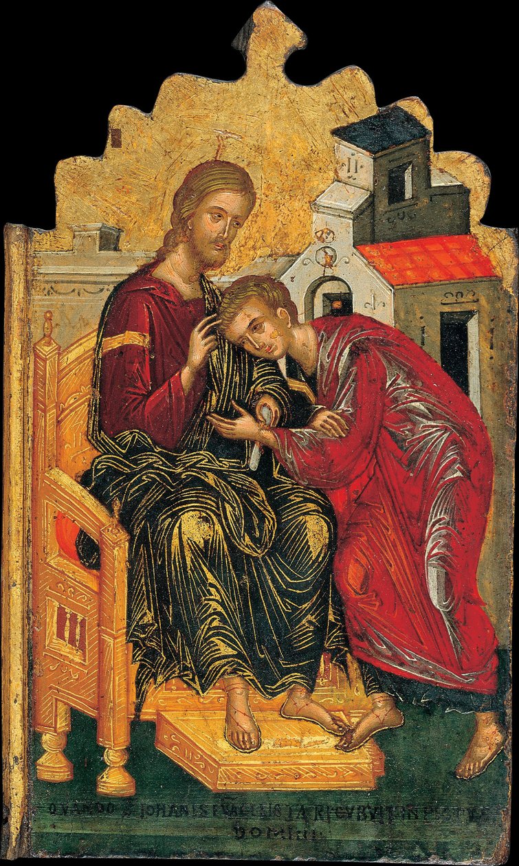 Christus gibt Johannes dem Evangelisten den Segen, um 1450 von Andreas Ritzos