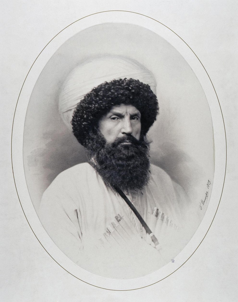 Porträt des Imam Schamil 1797-1871, 1859 von Andrei Deniere