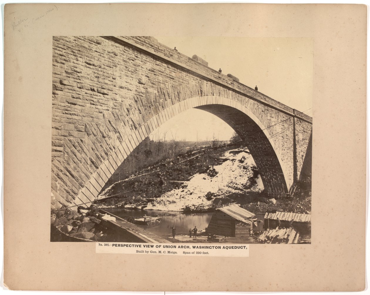 Nr. 302. Perspektivische Ansicht des Union Arch, Washington Aquädukt, um 1861-1865 von Andrew Joseph Russell