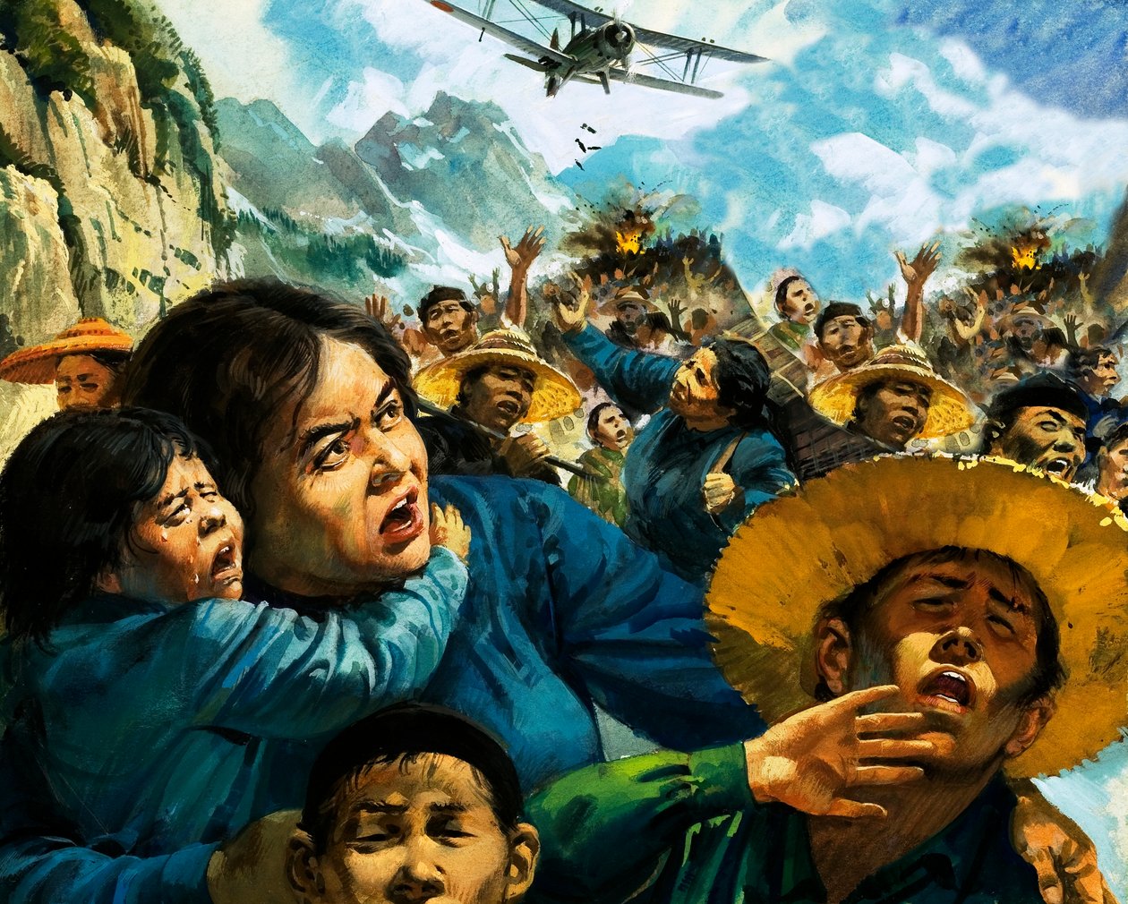 Gladys Aylward, eine Missionarin in China, führt über 100 Kinder während des China-Japan-Krieges in Sicherheit von Andrew Howat