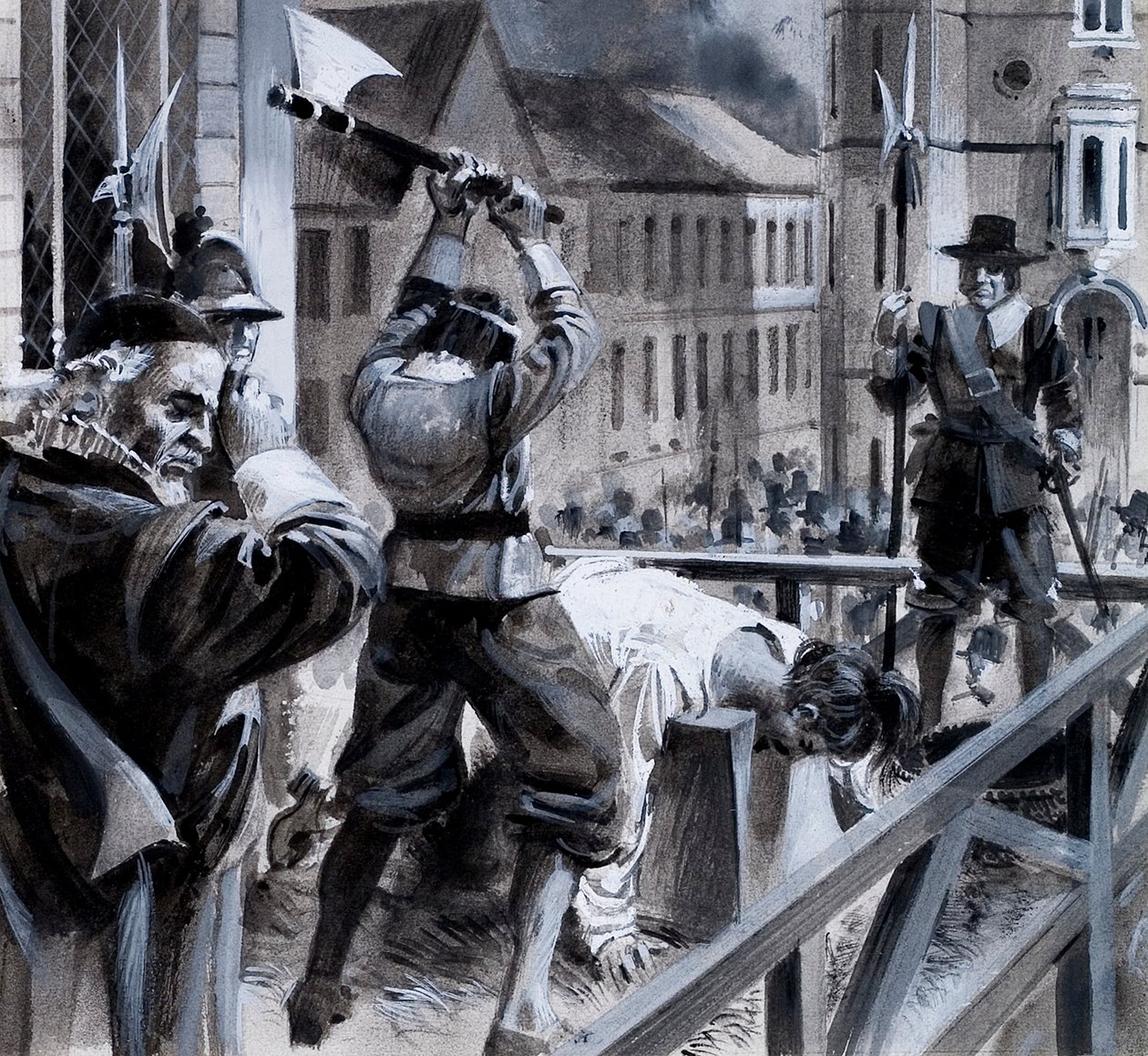 Die Hinrichtung von König Karl I. in Whitehall, 30. Januar 1649 von Andrew Howat