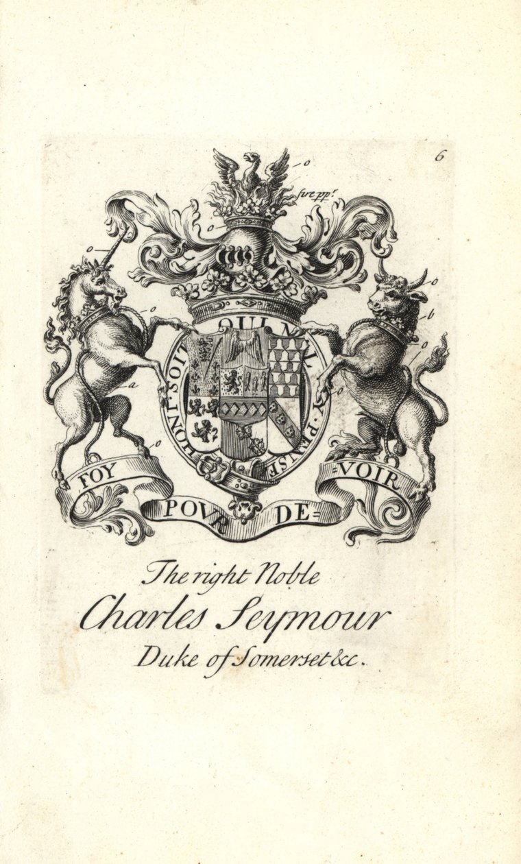 Wappen und Kamm des hochadligen Charles Seymour, 6. Herzog von Somerset von Andrew Johnston