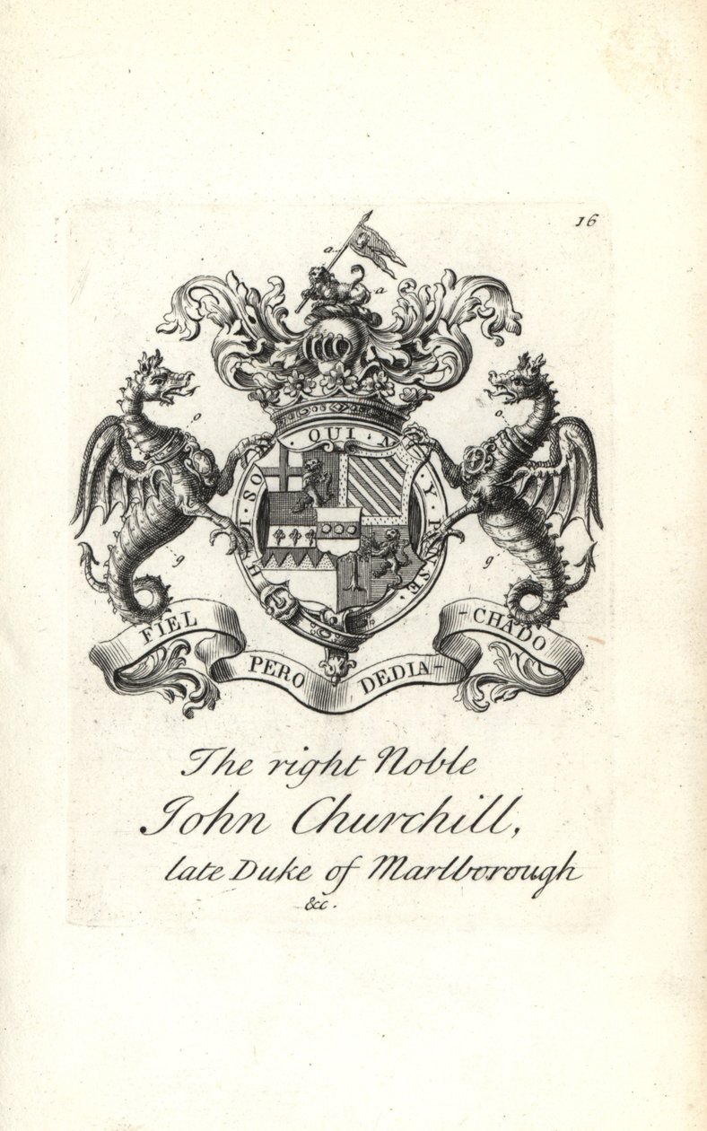 Wappen und Wappenschild des hochadligen John Churchill von Andrew Johnston